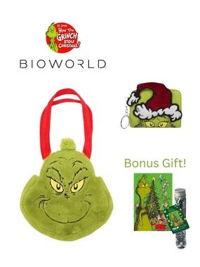 Dr. Seuss’ The Grinch Plush Tote Bag & Wallet Set - Officially Licensed